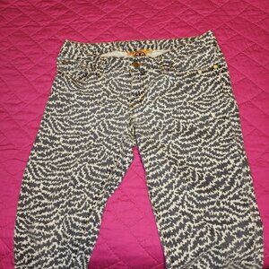 Tory Burch Skinny Jeans Gray & White Houndstooth Print Size 27